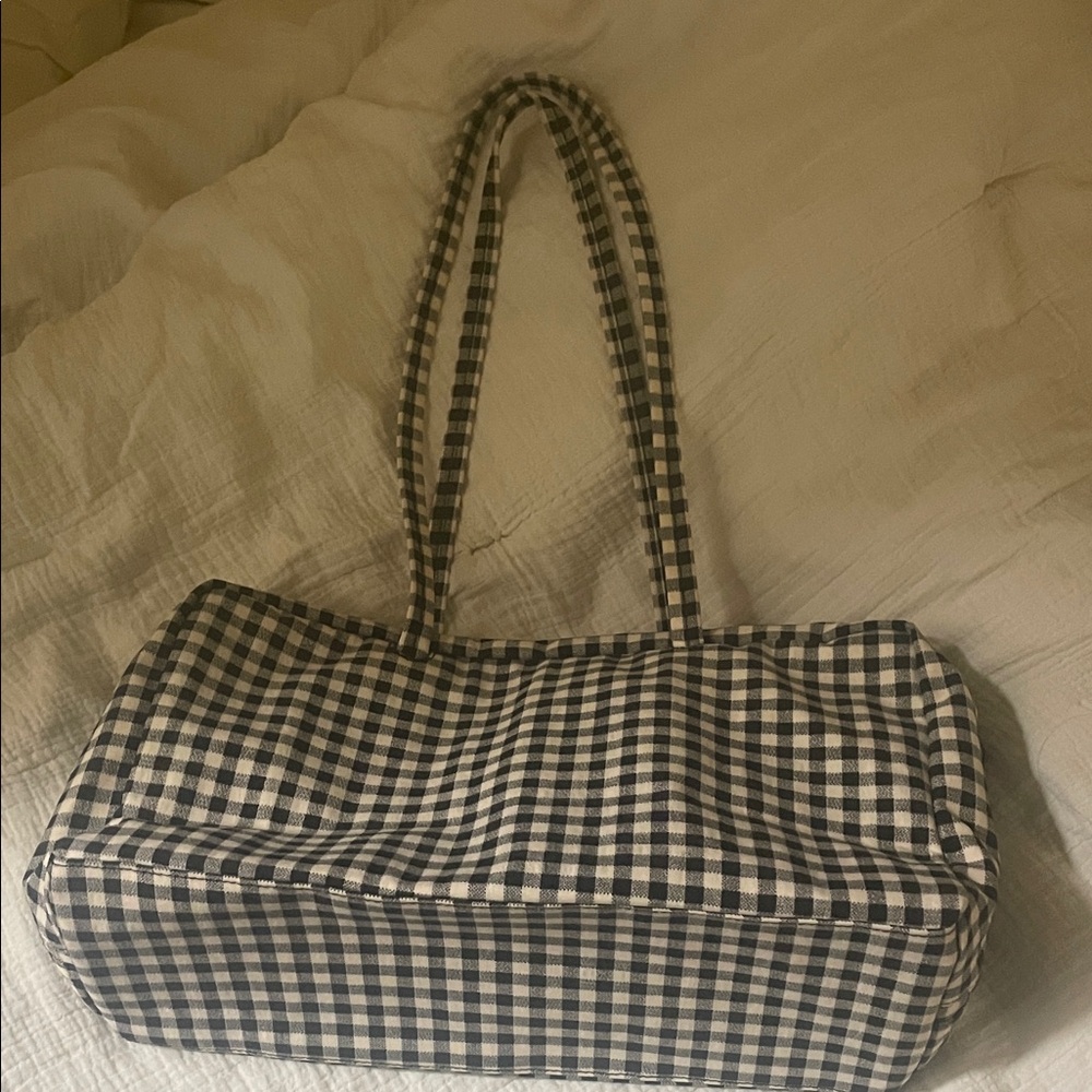 Baggu Black and White Gimgham Women's Medium Bowler Bag